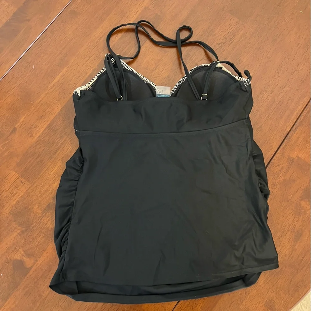 Black and Tan Tankini two piece swimsuit top Beach Bump by Motherhood Maternity